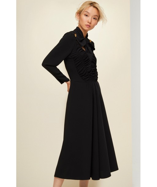 Cut-out bow collar midi dress vous aussi creer 