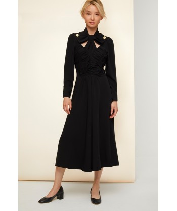 Cut-out bow collar midi dress vous aussi creer 