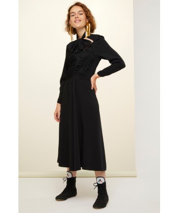 Cut-out bow collar midi dress vous aussi creer 