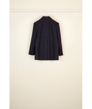 Double-breasted chalk stripe wool jacket ou a consommer sur place