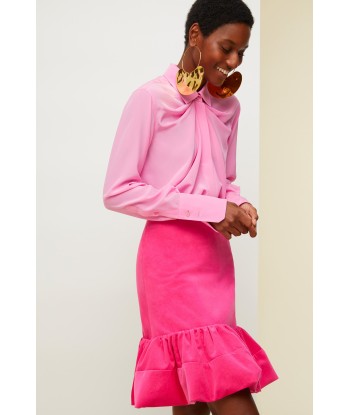 Bubble hem velvet skirt livraison et retour toujours gratuits