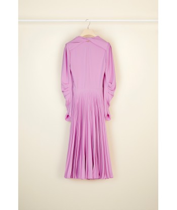 Twisted collar pleated dress en ligne