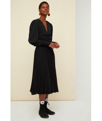 Twisted collar pleated dress hantent personnes