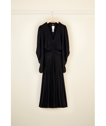 Twisted collar pleated dress hantent personnes