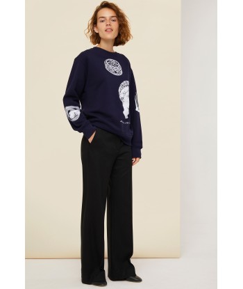 Printed cotton oversized sweatshirt Amélioration de cerveau avec