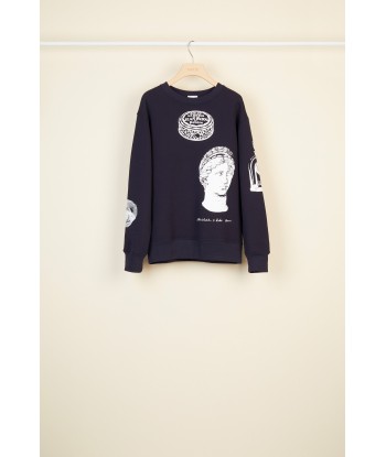 Printed cotton oversized sweatshirt Amélioration de cerveau avec