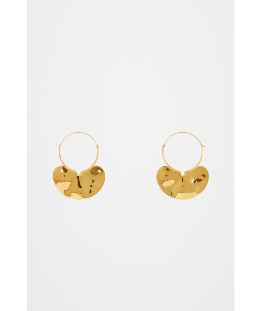 Small hammered brass hoop earrings l'achat 