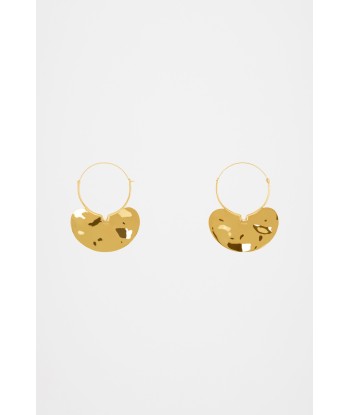 Small hammered brass hoop earrings l'achat 