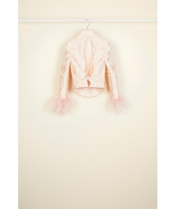 Feather-embellished silk brocade jacket 2 - 3 jours ouvrés.