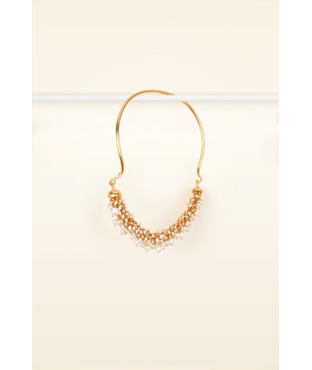 Pearl embellished brass necklace l'achat 