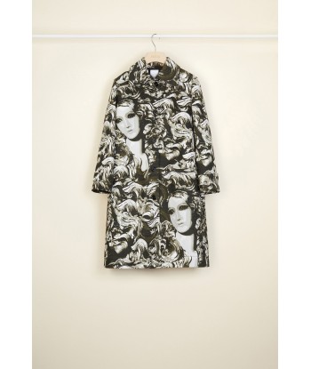 Ruffle hem printed gabardine coat Toutes les collections ici