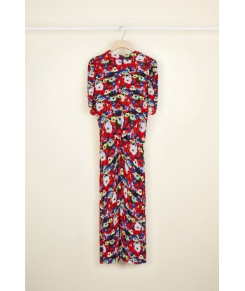 Bow-embellished floral ruched dress s'inspire de l'anatomie humaine