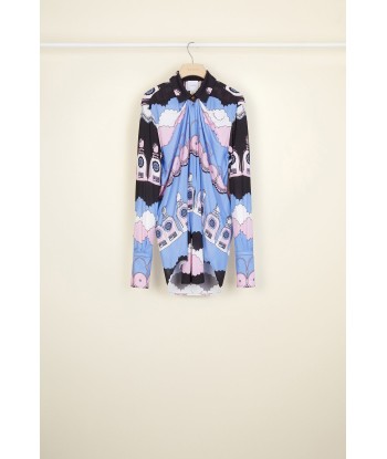 Printed draped jersey blouse Voir les baskets