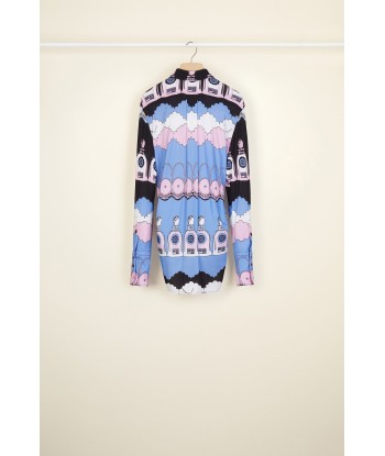 Printed draped jersey blouse Voir les baskets