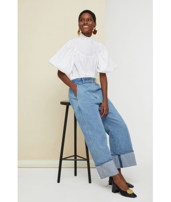 Smock collar poplin crop top est présent 