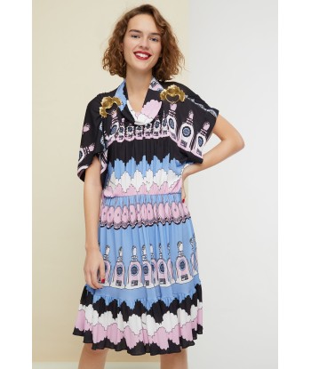 Printed jersey smock dress shop