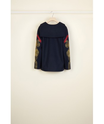 Embroidered wool and cashmere sailor tunic Venez découvrir notre 