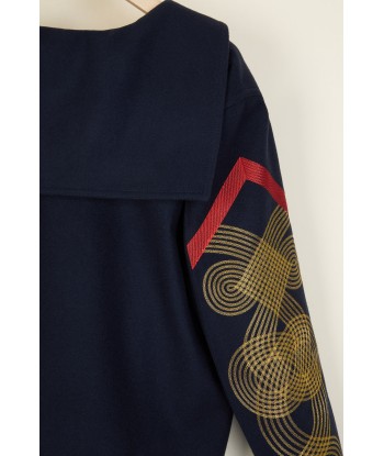 Embroidered wool and cashmere sailor tunic Venez découvrir notre 