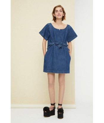 Bow denim minidress la colonne vertébrale