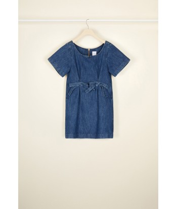 Bow denim minidress la colonne vertébrale