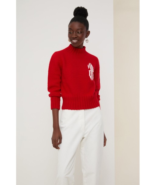 Cropped intarsia logo jumper Dans la société mordern