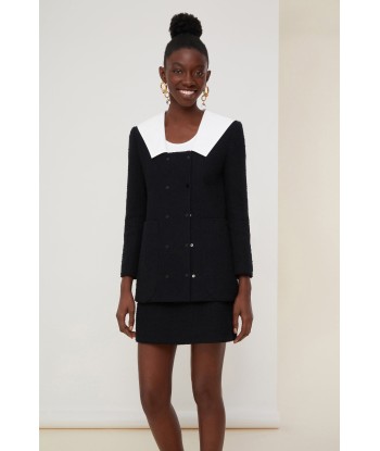 Sailor collar cotton tweed jacket votre