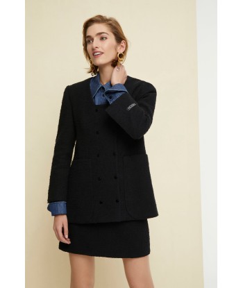 Sailor collar cotton tweed jacket votre