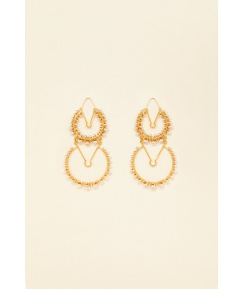 Double brass and pearl hoop earrings Comment ça marche