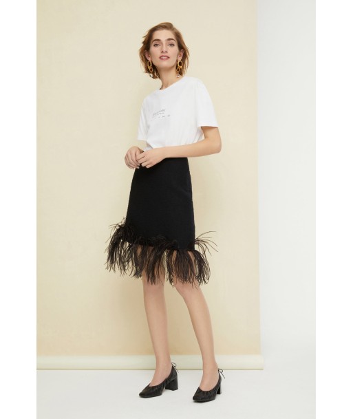 Feather cotton tweed miniskirt une grave pollution 