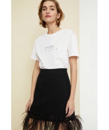 Feather cotton tweed miniskirt une grave pollution 