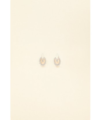 Silver brass and pearl hoop earrings de technologie