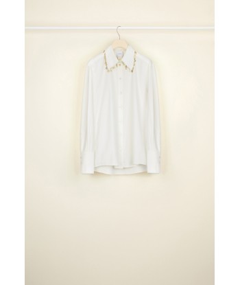 Embellished cotton twill shirt Profitez des Offres !