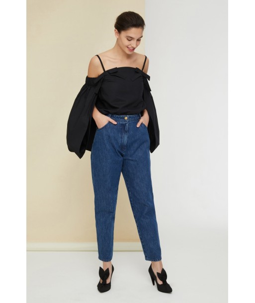 Cold-shoulder cape poplin top le des métaux précieux