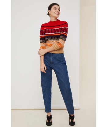 Denim carrot trousers pas cher 