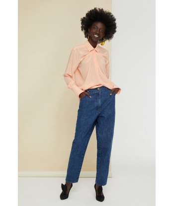 Denim carrot trousers pas cher 