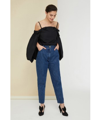 Denim carrot trousers pas cher 