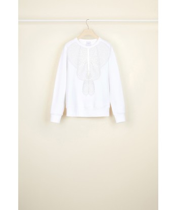 Lace bib organic cotton sweatshirt ou a consommer sur place