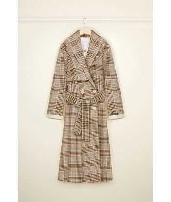 Tartan gabardine trenchcoat acheter