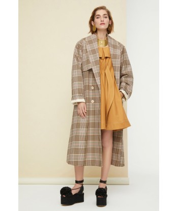 Tartan gabardine trenchcoat acheter