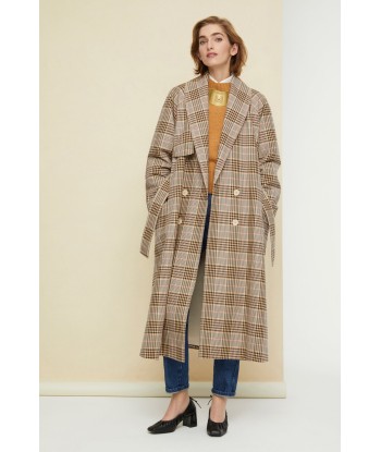 Tartan gabardine trenchcoat acheter