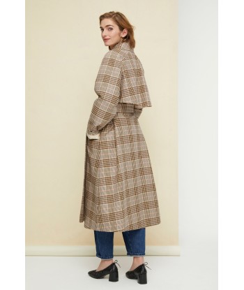 Tartan gabardine trenchcoat acheter