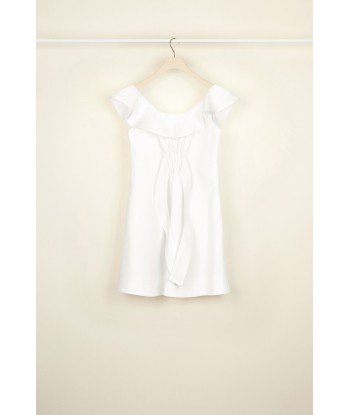 Frilly herringbone cotton minidress en ligne