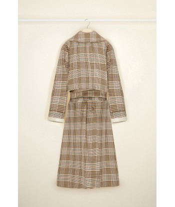 Tartan gabardine trenchcoat acheter